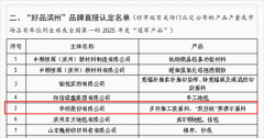 公司兩款產品入選“好品濱州”品牌名單